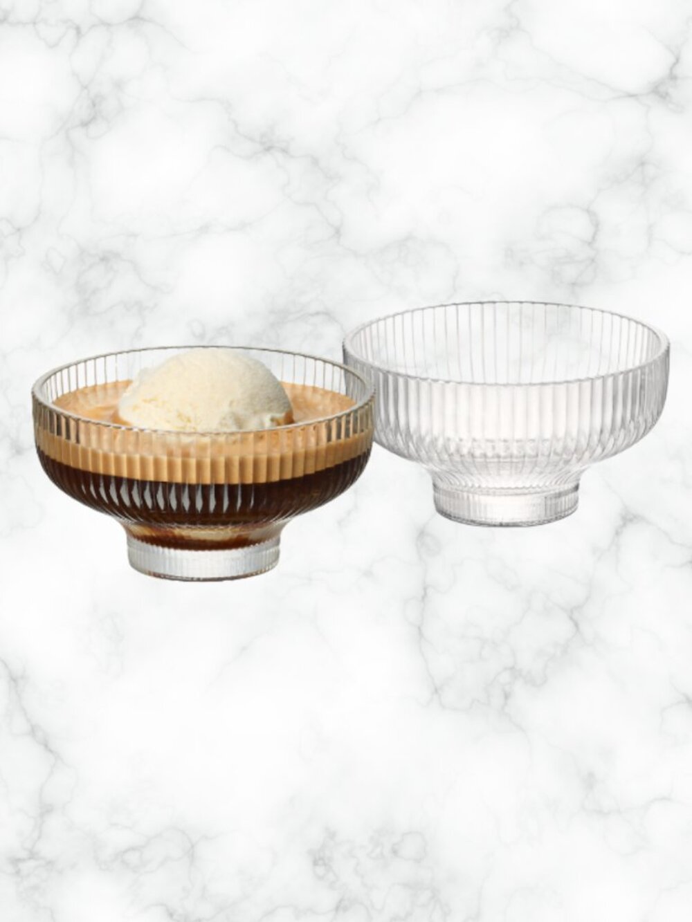 NIB Nespresso Affogato Bowl Set of 2 Glass